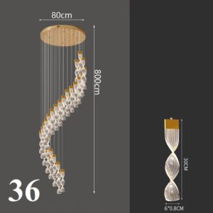 Nowoczesna Designerska Lampa Wisząca Allure Żyrandol w Kolorze Złotym