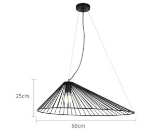 Nowoczesna Skandynawska Metalowa Lampa Wisząca Peak w Kolorze Czarnym