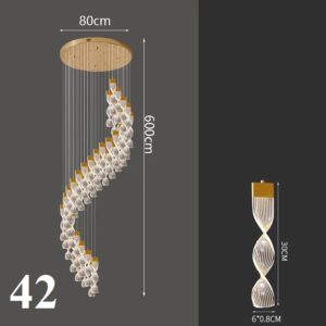 Nowoczesna Designerska Lampa Wisząca Allure Żyrandol w Kolorze Złotym