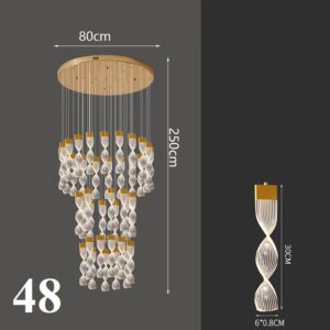 Nowoczesna Designerska Lampa Wisząca Allure Żyrandol w Kolorze Złotym