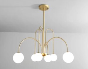 Nowoczesna Skandynawska Metalowa Lampa Wisząca Neri Żyrandol w Kolorze Czarnym, Białym i Złotym