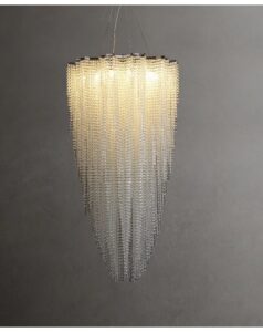 Nowoczesna Kryształowa Lampa Wisząca Niagara Żyrandol Glamour w Kolorze Złotym i Srebrnym