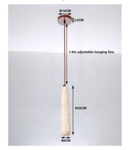 Nowoczesna Skandynawska Kamienna Lampa Wisząca Medano Wykonana z Żółtego Trawertynu w Kolorze Beżowym