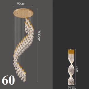 Nowoczesna Designerska Lampa Wisząca Allure Żyrandol w Kolorze Złotym