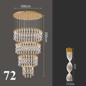 Nowoczesna Designerska Lampa Wisząca Allure Żyrandol w Kolorze Złotym