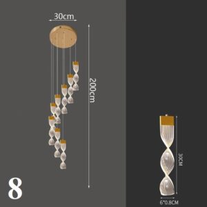 Nowoczesna Designerska Lampa Wisząca Allure Żyrandol w Kolorze Złotym