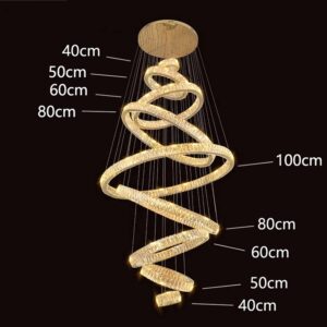 Nowoczesna Kryształowa Lampa Wisząca Loreno Żyrandol Glamour Okrągłe Ringi w Kolorze Złotym