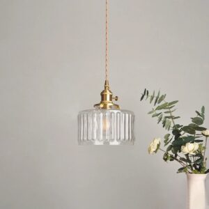 Nowoczesna Skandynawska Szklana Lampa Wisząca Genewa w Kolorze Zielonym i Przezroczystym