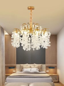 Nowoczesna Kryształowa Lampa Sufitowa Riviera Żyrandol Glamour w Kolorze Złotym