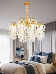 Nowoczesna Kryształowa Lampa Sufitowa Riviera Żyrandol Glamour w Kolorze Złotym