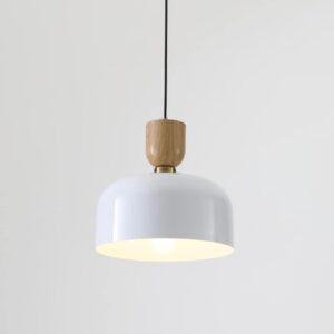 Nowoczesna Minimalistyczna Metalowa Lampa Wisząca Dalston w Kolorze Białym i Czarnym