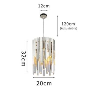 Nowoczesna Kryształowa Designerska Lampa Wisząca Aspen Glamour w Kolorze Złotym i Srebrnym