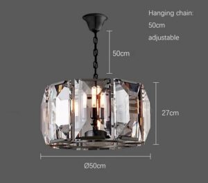 Nowoczesna Kryształowa Lampa Wisząca Vitaluce Żyrandol Glamour w Kolorze Złotymi Czarnym