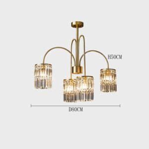 Nowoczesna Kryształowa Lampa Sufitowa Giell Żyrandol Glamour w Kolorze Złotym