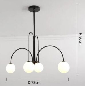 Nowoczesna Skandynawska Metalowa Lampa Wisząca Neri Żyrandol w Kolorze Czarnym, Białym i Złotym