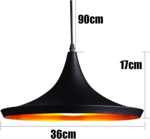 Nowoczesna Skandynawska Metalowa Lampa Wisząca Beat w Kolorze Białym i Czarnym z Dodatkiem Złotego