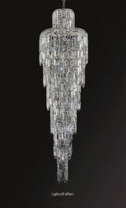 Nowoczesna Kryształowa Lampa Wisząca Luxuria Żyrandol Glamour w Kolorze Złotym