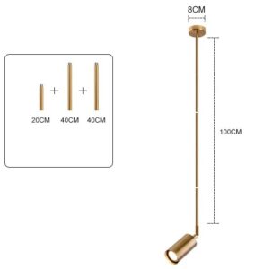 Nowoczesna Metalowa Lampa Sufitowa Reflektor Brass Tube w Kolorze Złotym i Czarnym