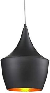 Nowoczesna Skandynawska Metalowa Lampa Wisząca Beat w Kolorze Białym i Czarnym z Dodatkiem Złotego