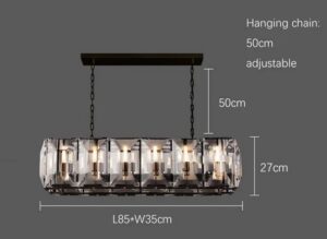 Nowoczesna Kryształowa Lampa Wisząca Vitaluce Żyrandol Glamour w Kolorze Złotymi Czarnym