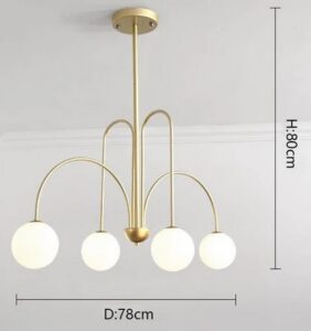 Nowoczesna Skandynawska Metalowa Lampa Wisząca Neri Żyrandol w Kolorze Czarnym, Białym i Złotym