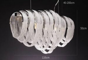 Nowoczesna Kryształowa Lampa Wisząca Ambrella Żyrandol Glamour w Kolorze Srebrnym