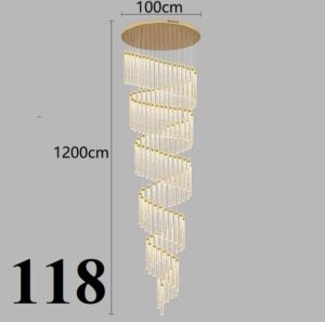Nowoczesna Designerska Lampa Wisząca Multispot Żyrandol w Kolorze Złotym