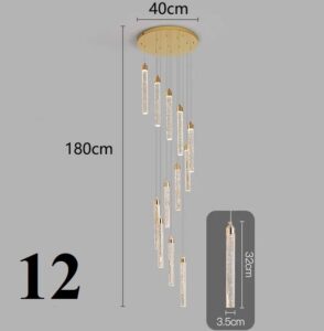 Nowoczesna Designerska Lampa Wisząca Multispot Żyrandol w Kolorze Złotym