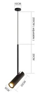 Nowoczesna Metalowa Lampa Sufitowa Reflektor Akadi Tube w Kolorze Złotym i Czarnym