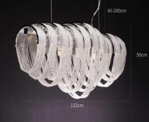 Nowoczesna Kryształowa Lampa Wisząca Ambrella Żyrandol Glamour w Kolorze Srebrnym