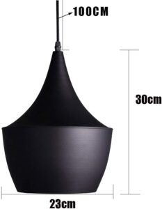 Nowoczesna Skandynawska Metalowa Lampa Wisząca Beat w Kolorze Białym i Czarnym z Dodatkiem Złotego