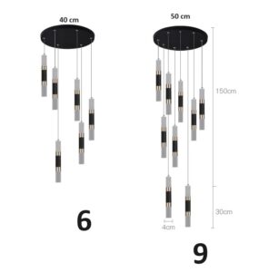 Nowoczesna Designerska Lampa Wisząca Basalt Żyrandol w Kolorze Czarnym