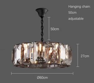 Nowoczesna Kryształowa Lampa Wisząca Vitaluce Żyrandol Glamour w Kolorze Złotymi Czarnym