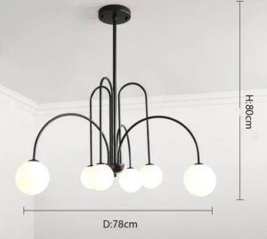 Nowoczesna Skandynawska Metalowa Lampa Wisząca Neri Żyrandol w Kolorze Czarnym, Białym i Złotym