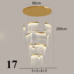 Nowoczesna Minimalistyczna Designerska Lampa Wisząca Twist Żyrandol Glamour w Kolorze Czarnym i Złotym