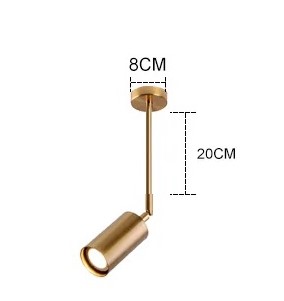 Nowoczesna Metalowa Lampa Sufitowa Reflektor Brass Tube w Kolorze Złotym i Czarnym