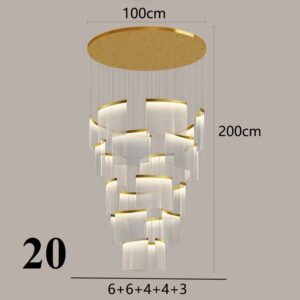 Nowoczesna Minimalistyczna Designerska Lampa Wisząca Twist Żyrandol Glamour w Kolorze Czarnym i Złotym