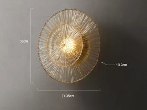 Nowoczesna Elegancka Lampa Ścienna Kalimantan Kinkiet Szklany Glamour w Kolorze Złotym