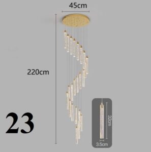 Nowoczesna Designerska Lampa Wisząca Multispot Żyrandol w Kolorze Złotym