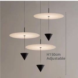 Nowoczesna Designerska Lampa Wisząca Stralunata w Kolorze Czarnym