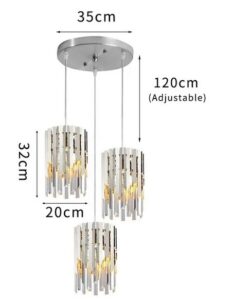 Nowoczesna Kryształowa Designerska Lampa Wisząca Aspen Glamour w Kolorze Złotym i Srebrnym