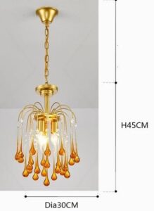 Elegancka Kryształowa Lampa Wisząca Lady Żyrandol Vintage w Kolorze Złotym