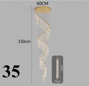 Nowoczesna Designerska Lampa Wisząca Multispot Żyrandol w Kolorze Złotym