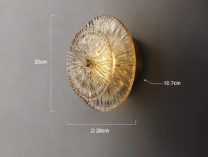 Nowoczesna Elegancka Lampa Ścienna Kalimantan Kinkiet Szklany Glamour w Kolorze Złotym