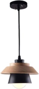 Nowoczesna Skandynawska Drewniana Lampa Wisząca Mono w Kolorze Białym i Czarnym