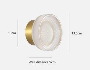 Nowoczesna Skandynawska Lampa Ścienna Pantarei Kinkiet Szklany w Kolorze Złotym i Czarnym