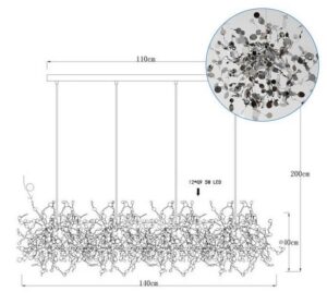 Nowoczesna Metalowa Designerska Lampa Wisząca Monete w Kolorze Złotym i Srebrnym