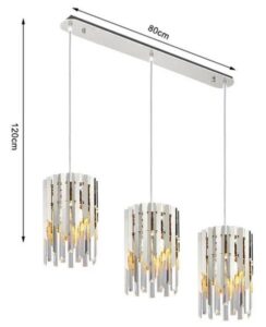 Nowoczesna Kryształowa Designerska Lampa Wisząca Aspen Glamour w Kolorze Złotym i Srebrnym