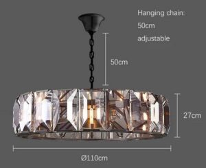 Nowoczesna Kryształowa Lampa Wisząca Vitaluce Żyrandol Glamour w Kolorze Złotymi Czarnym