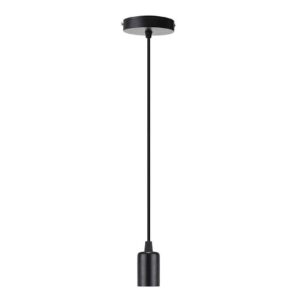 Nowoczesna Minimalistyczna Metalowa Lampa Wisząca Zawiesie Loft w Kolorze Czarnym do Żarówek z Gwintem E27
